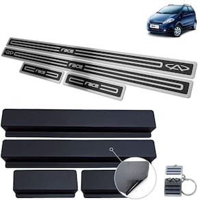 Soleiras Aço Inox Chery Face 2010 a 2015 Preto Alto Relevo