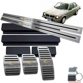 Pedaleira + Soleira Chevrolet Chevette Preto Baixo Relevo
