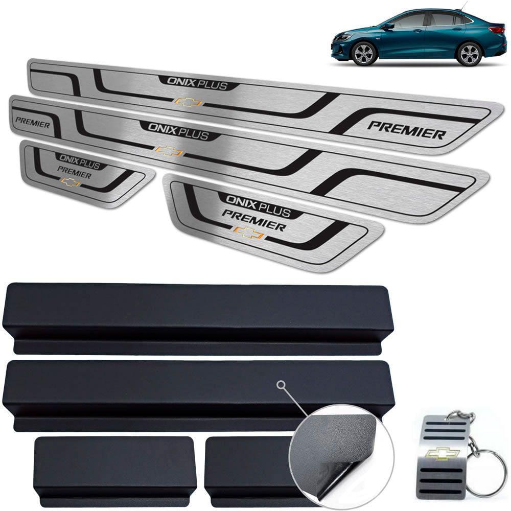Soleira Chevrolet Onix Plus Premier 2020 Preto Baixo Relevo