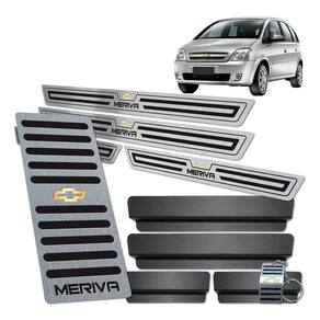 Soleira + Descanso Preto Meriva Prata Todos Os Modelos