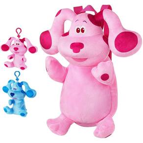Pistas do Azul Magenta Plush Set Backpack Clip na bolsa de moedas