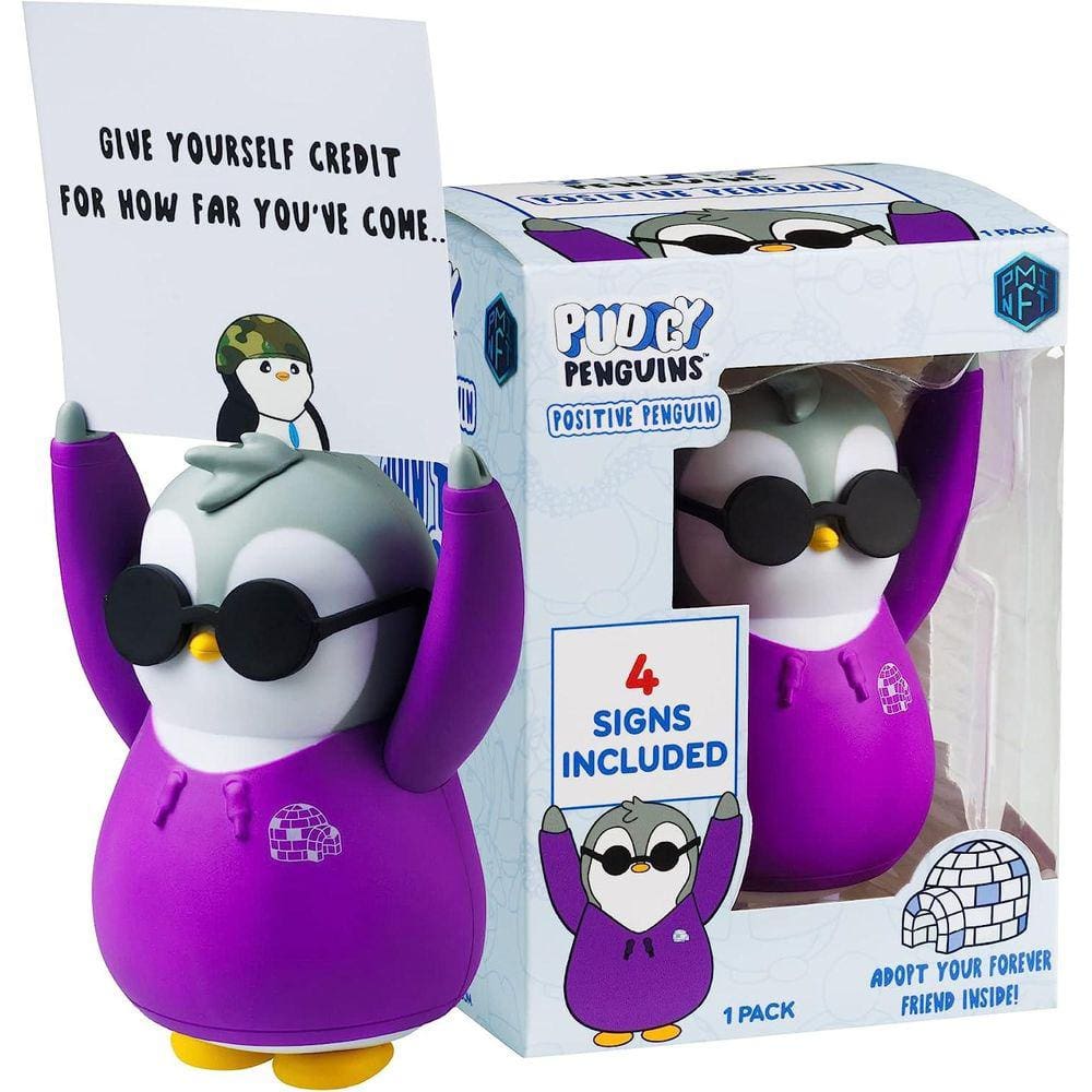 Pudgy Penguins Positive Affirmation Sign Card Holder Desk
