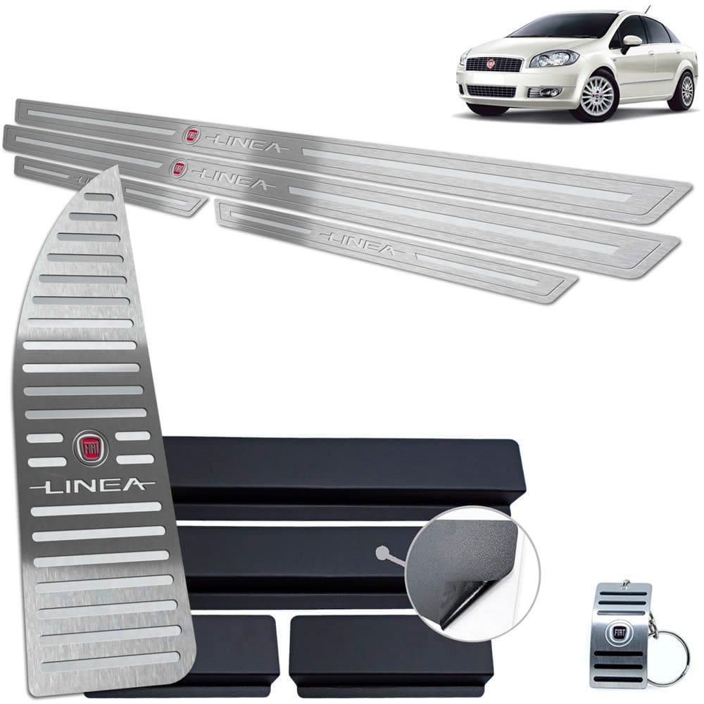 Descanso Soleira Fiat Linea 2009 A 2016 Prata Baixo Relevo