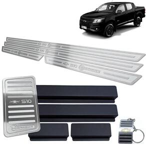 Descanso + Soleira Chevrolet S10 Midnight Prata Alto Relevo