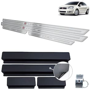 Soleira Aço Inox Fiat Linea 2009 A 2016 Prata Alto Relevo