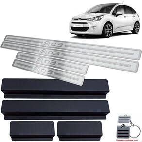 Soleira de Porta Citroen C3 2013 A 2020 Prata Alto Relevo