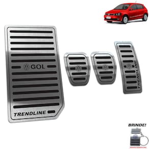 Descanso + Pedaleira Volkswagen Gol Trendline G6 G7 Preto