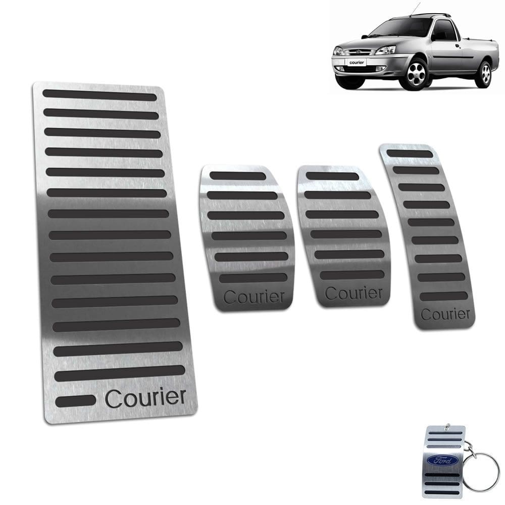 Descanso de Pé + Pedaleira Ford Courier 1997 a 2013 Preto