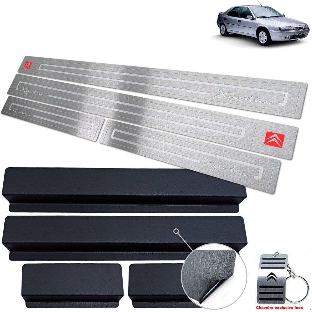 Soleira Prata Baixo Relevo Inox Citroen Xantia 1994 A 2001