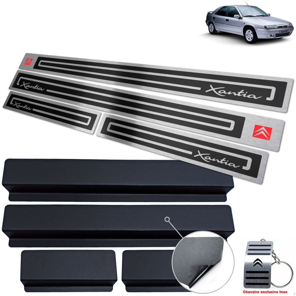 Soleira Preto Alto Relevo Inox Citroen Xantia 1994 A 2001