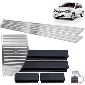 Soleiras + Descanso Renault Clio 2013/2019 Prata AR 2 portas