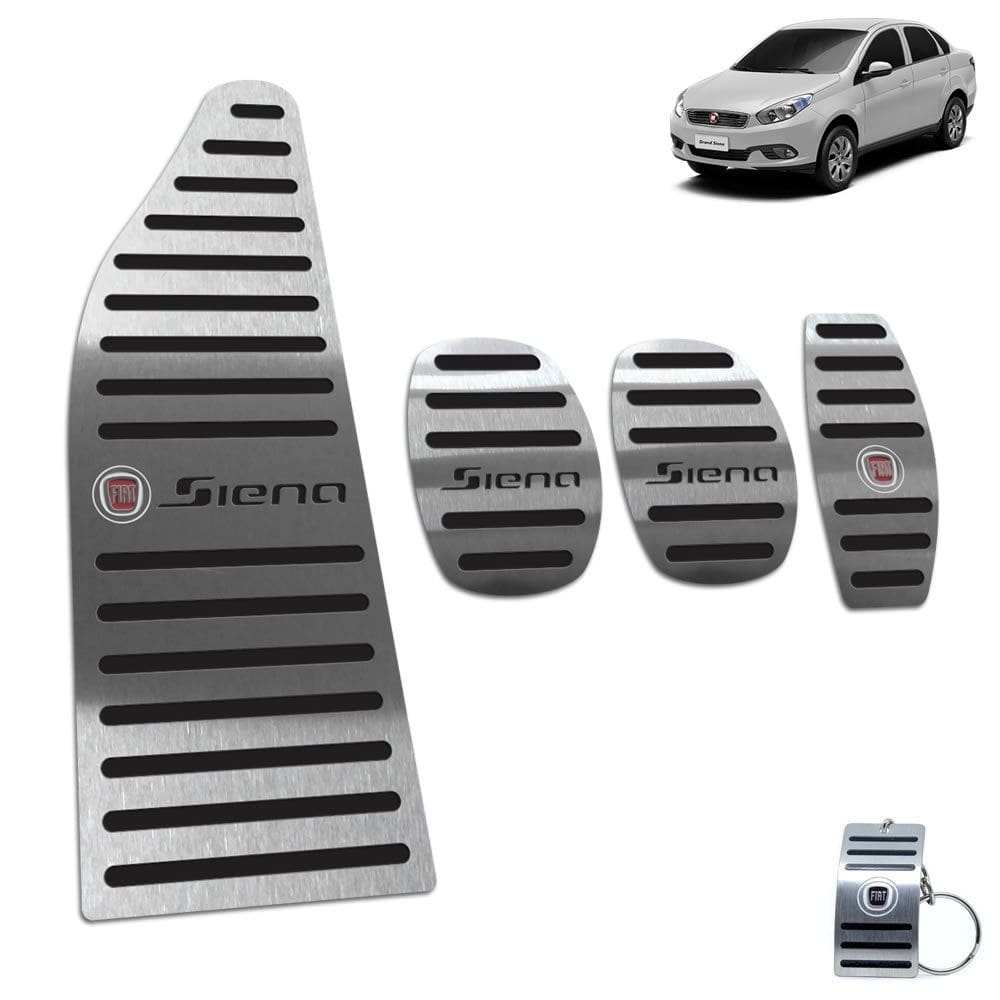 Descanso Pedaleira Fiat Siena 2013 A 2016 Em Inox Preto