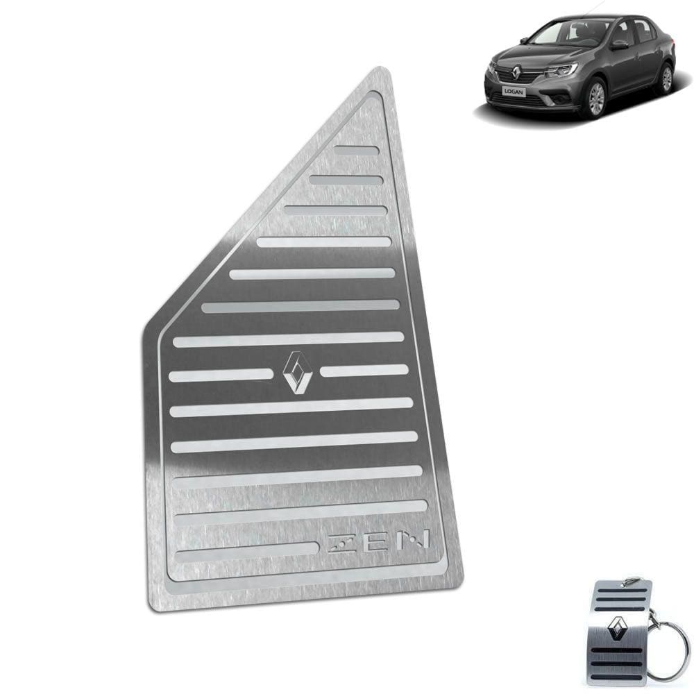 Descanso De Pé Aço Inox Renault Logan Zen Prata