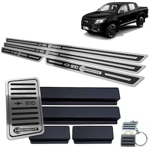 Descanso + Soleira Chevrolet S10 Midnight Preto Alto Relevo