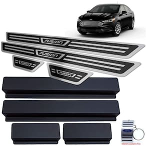 Soleira Aço Inox Ford Fusion 2018 2019 Preto Alto Relevo