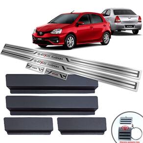 Soleira Toyota Etios Platinum 2014 A 2019 Preto Baixo Relevo