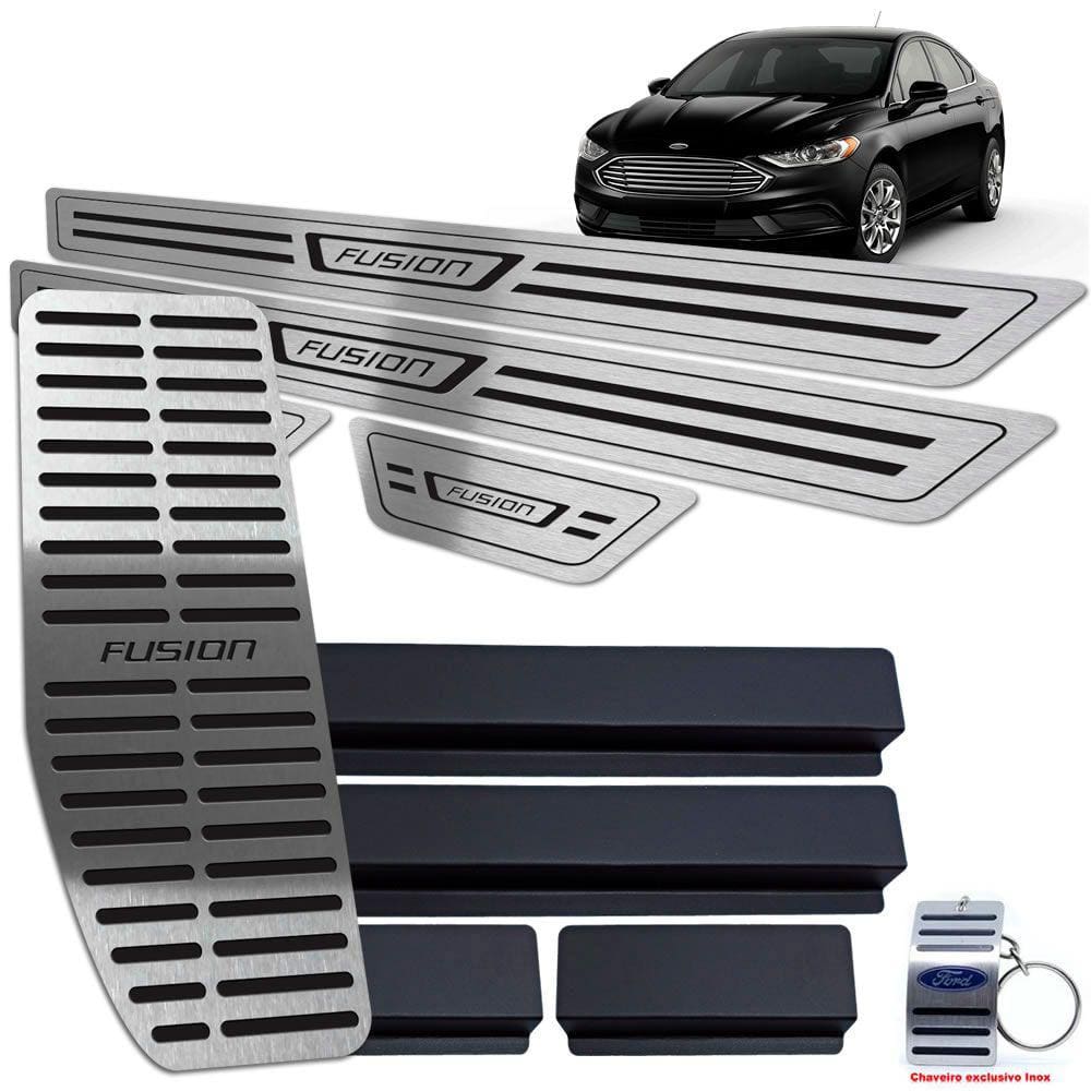 Descanso + Soleira Ford Fusion 2018 2019 Preto Baixo Relevo