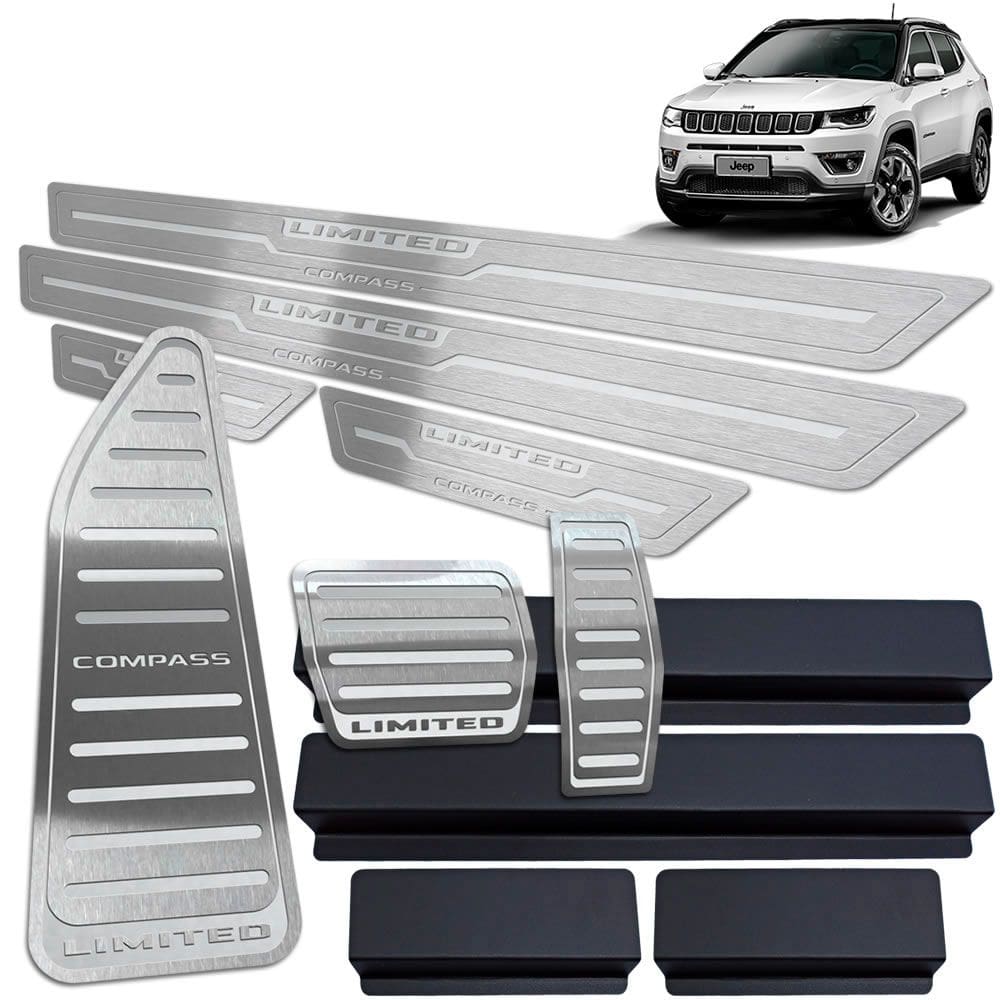 Pedaleira Soleira Descanso De Pé Prata Jeep Compass Limited