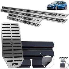 Descanso + Soleira Preto Auto Relevo Polo R-Line 2003 a 2015