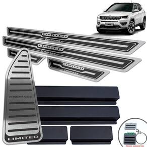 Descanso + Soleira Jeep Compass Limited Preto Alto Relevo