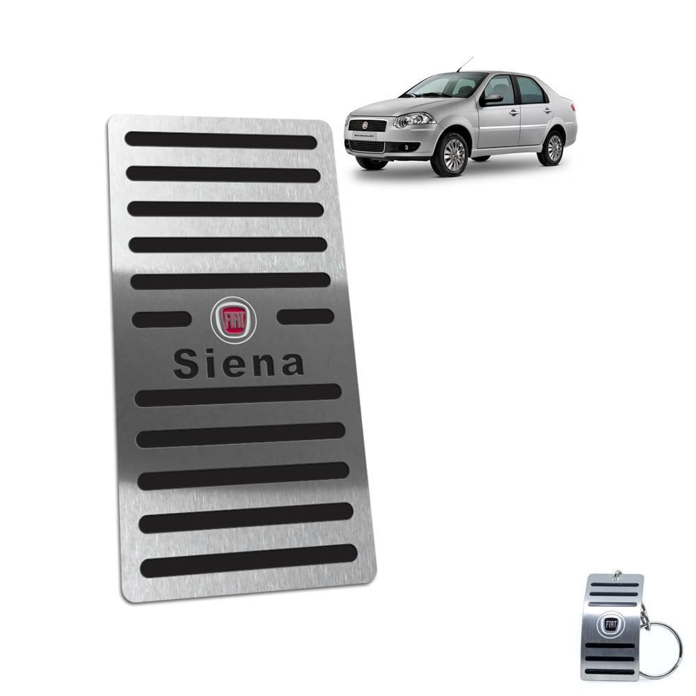 Descanso De Pé Fiat Siena 1997 A 2012 Aço Inox Preto
