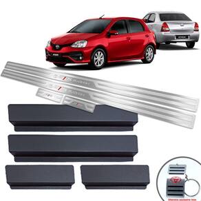 Soleira Toyota Etios Platinum 2014 A 2019 Prata Alto Relevo