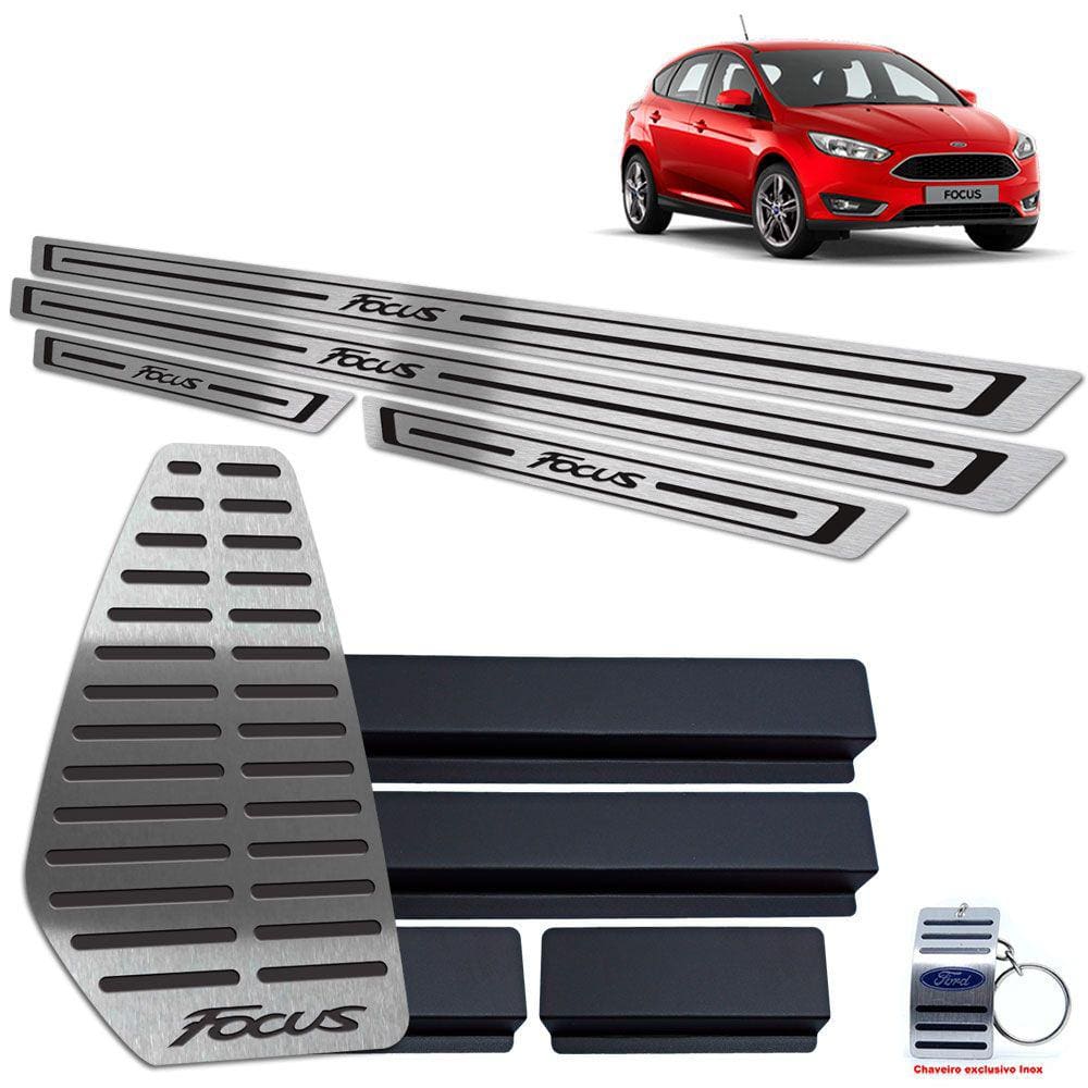 Descanso + Soleira Ford Focus 2019 Preto Baixo Relevo