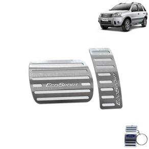 Pedaleira Automático Inox Ford Ecosport 2003 A 2012 Prata
