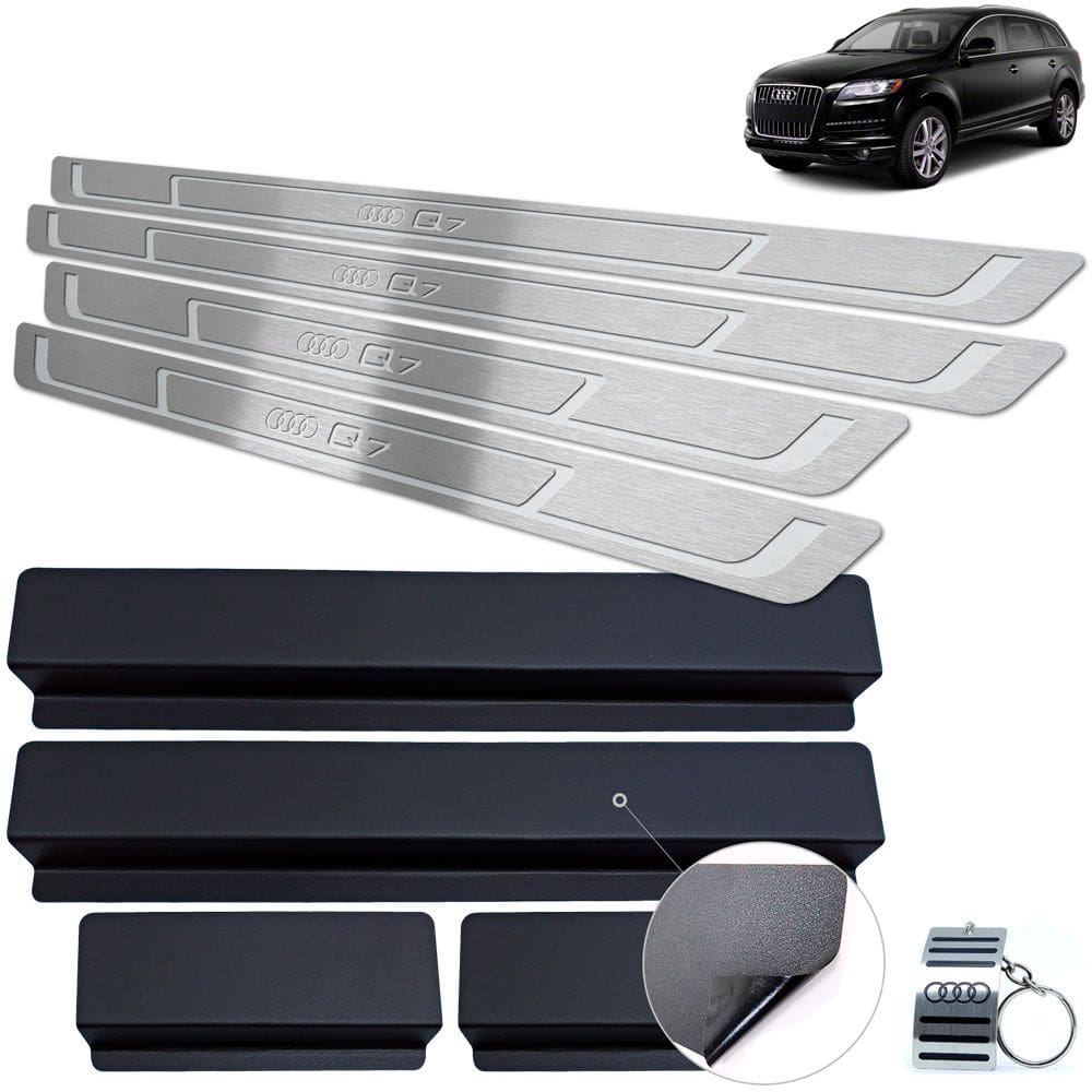 Soleira Inox Audi Q7 2016 A 2019 Prata Baixo Relevo