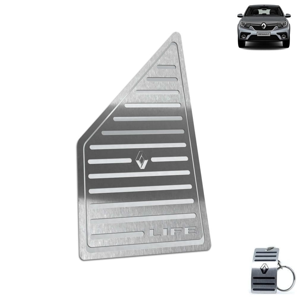 Descanso De Pé Aço Inox Renault Logan Life Prata