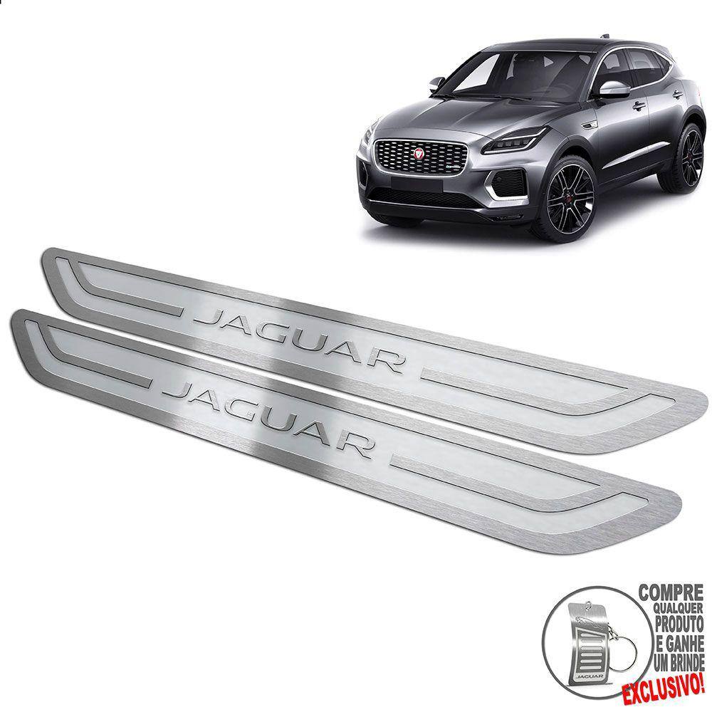 Soleira Inox Jaguar E-Pace 2018 A 2020 Prata Alto Relevo