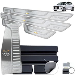 Descanso + Soleira Onix Turbo LTZ 2020 Prata Alto Relevo