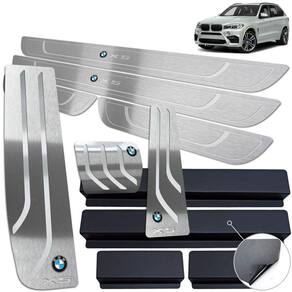 Pedaleira + Soleira + Descanso Prata Bmw X5 2015 A 2021