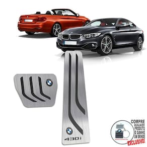 Pedaleira Automático Em Inox Bmw 430i 2013 A 2020 Preto