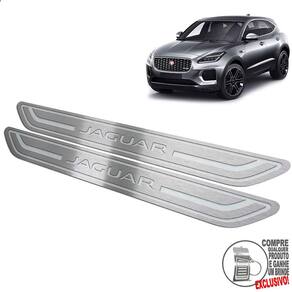 Soleira Inox Jaguar E-Pace 2018 A 2020 Prata Baixo Relevo