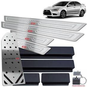 Descanso + Soleira Lancer Gt 2012 A 2019 Prata Alto Relevo