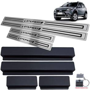 Soleiras Sandero Stepway 2008/2013 Preto Baixo Relevo