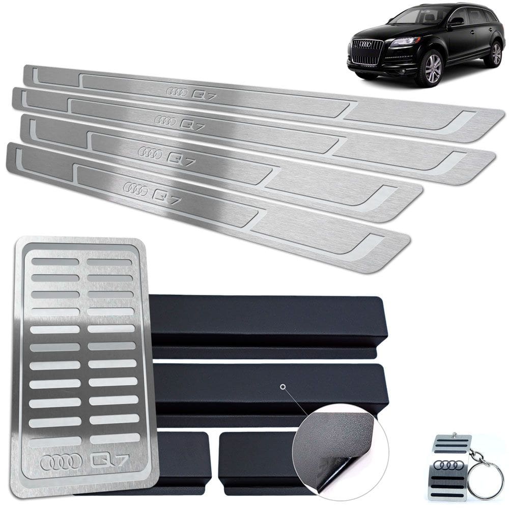 Descanso + Soleira Audi Q7 2016 A 2019 Prata Baixo Relevo