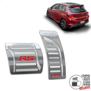 Pedaleira Automático Aço Inox Chevrolet Onix RS Prata