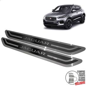 Soleira Inox Jaguar E-Pace 2018 A 2020 Preto Alto Relevo