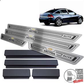 Soleira Chevrolet Vectra Elite 2006 2011 Preto Baixo Relevo