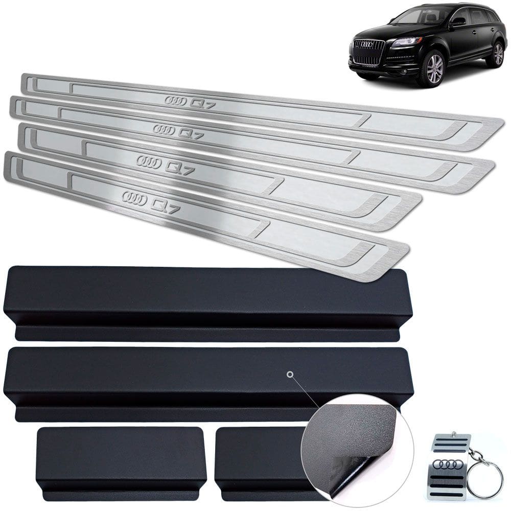 Soleira Inox Audi Q7 2016 A 2019 Prata Alto Relevo