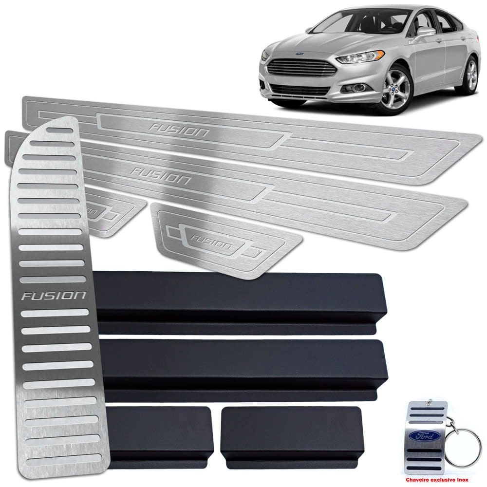Soleira Descanso Ford Fusion 2013 A 2017 Prata Baixo Relevo