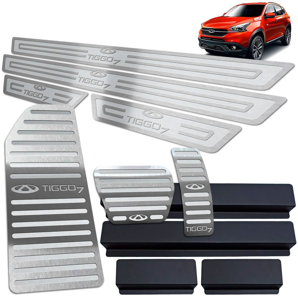 Descanso Pedaleira Soleira Chery Tiggo 7 2019 2022 Prata