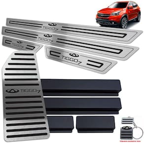 Descanso Soleira Chery Tiggo 7 2019 2022 Preto Baixo Relevo