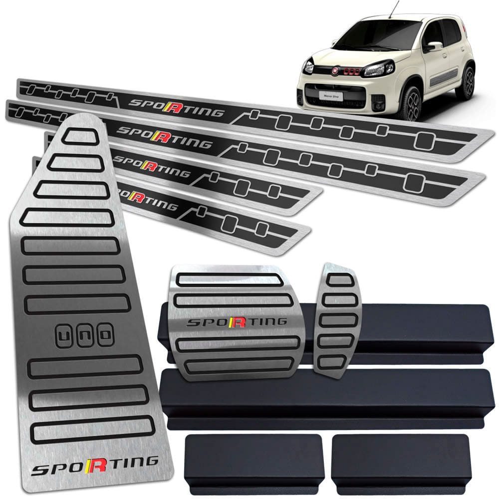 Soleira Pedaleira Auto Descanso Uno Sporting 11 18 Preto