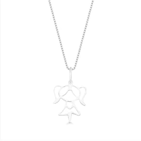 Colar menina corrente 45cm prata 925