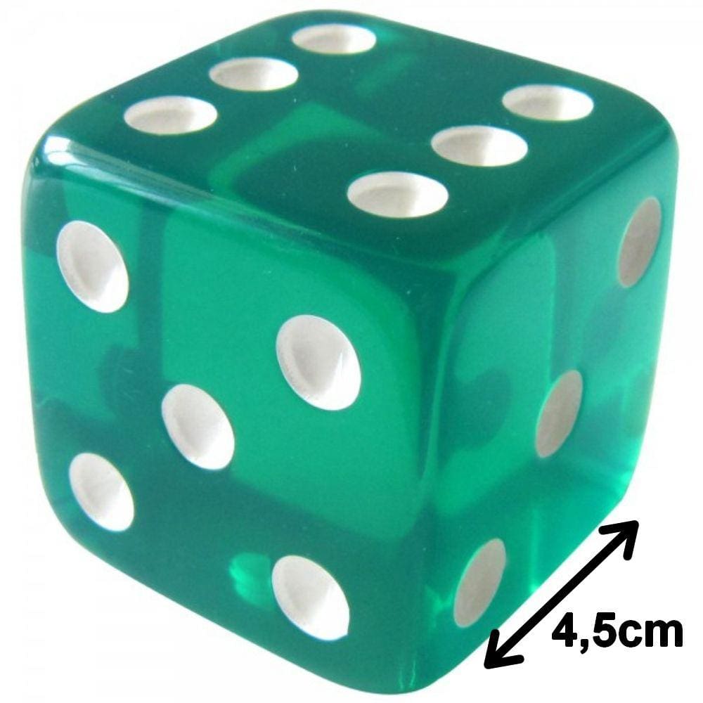 Dado 45mm Verde Translúcido Jumbo 4,5cm - EJ Games