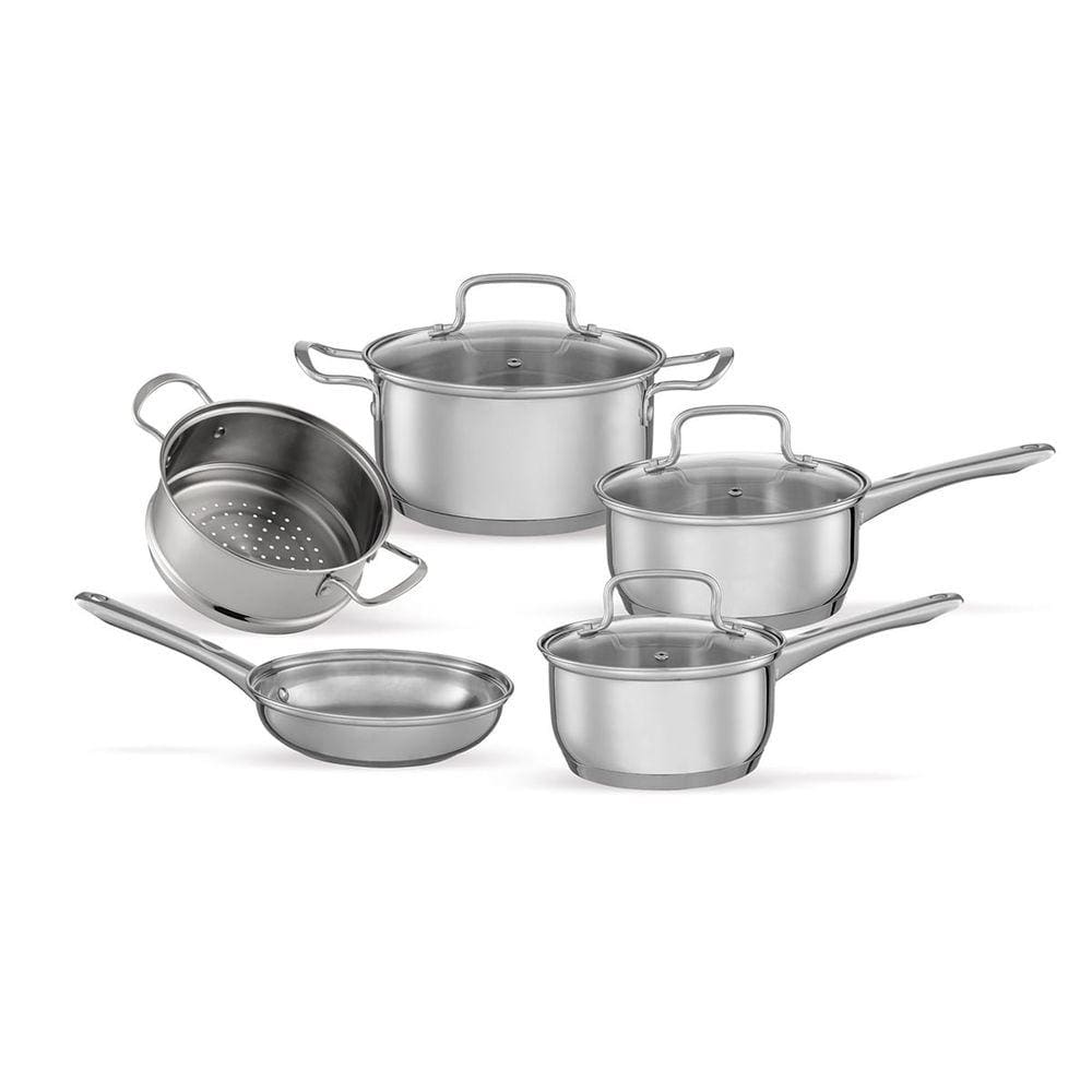 Jogo de Panelas Brinox Aço Inox Fundo Triplo Jasmin 5 Peças com Indução