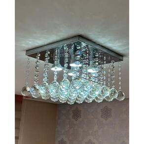 Luminária Pendente Em Cristais K9 Para Sala De Estar Jantar